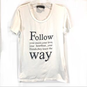 Trussardi Jeans Short Sleeve White Tee Bejeweled